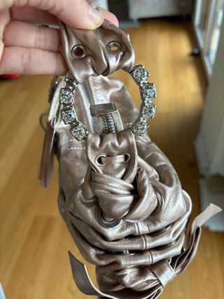 Borsetta Blugirl Blumarine oro rosa con strass