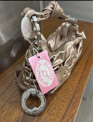 Borsetta Blugirl Blumarine oro rosa con strass