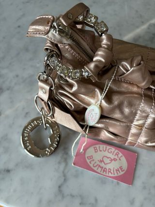 Borsetta Blugirl Blumarine oro rosa con strass