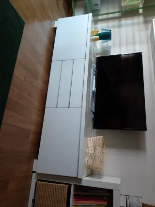 Mueble TV Ikea Besta Burs Blanco/Plata