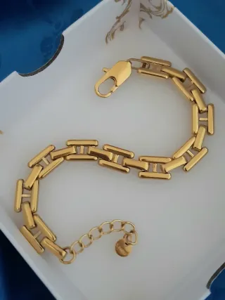 Pulsera Acero Inoxidable Bañada en Oro