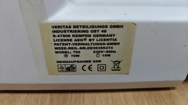 Máquina de coser AEG 795 completa