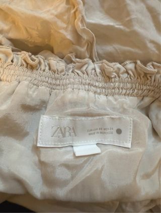 Falda Zara Beige Volantes Larga midi tipo boho