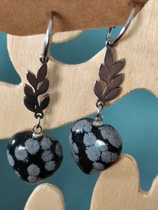 Lote 10 pares pendientes piedra natural