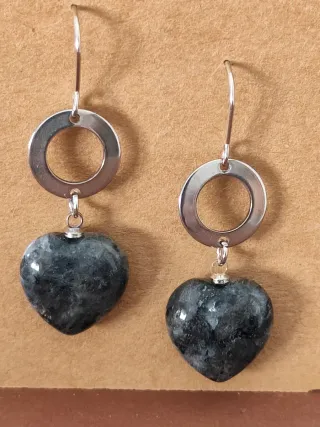 Lote 10 pares pendientes piedra natural