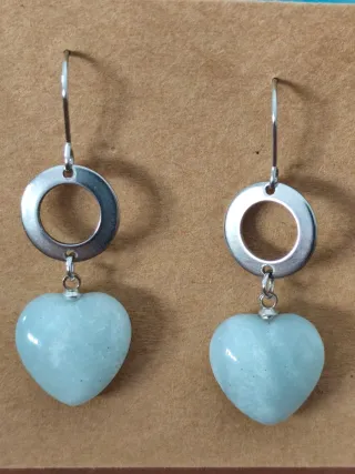 Lote 10 pares pendientes piedra natural