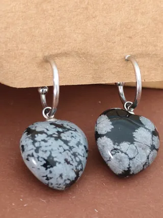 Lote 10 pares pendientes piedra natural