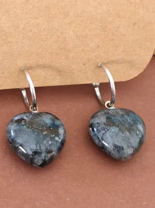 Lote 10 pares pendientes piedra natural