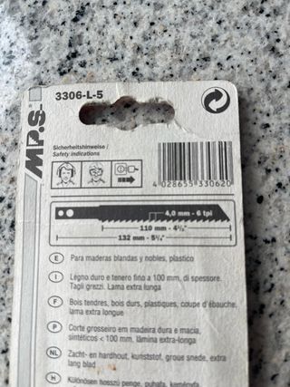 5 Hojas Sierra Caladora Makita CV