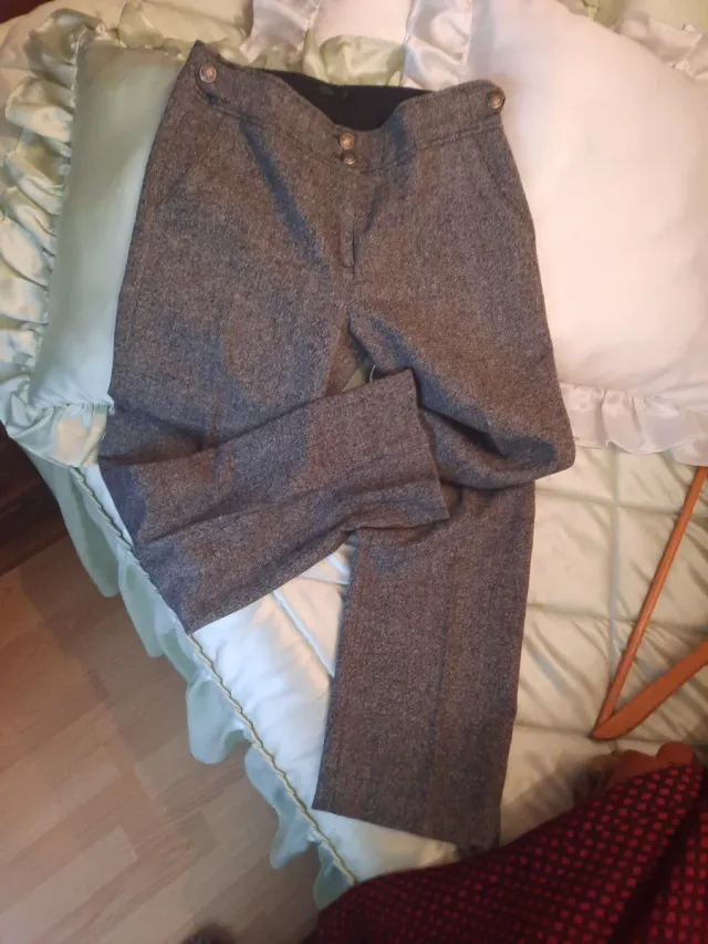 Pantalones de traje grises