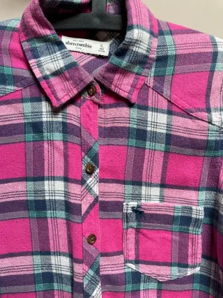Camisa de cuadros Abercrombie XL rosa