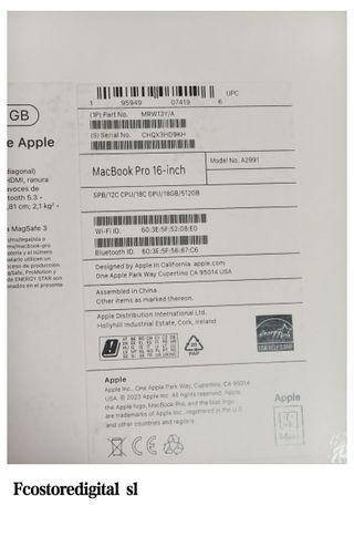 Macbook Pro 16" chip M3 Pro de 18/512gb - 100% bat