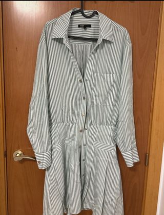 Vestido Maje rayas verde y blanco Talla M