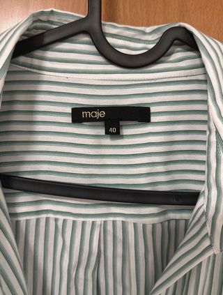 Vestido Maje rayas verde y blanco Talla M