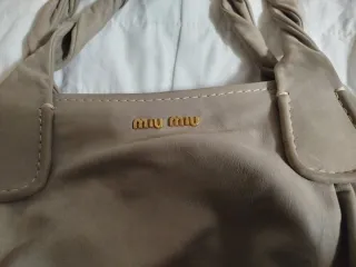 Bolso Miu Miu Beige Piel Trenzada