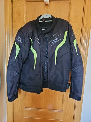 Chaqueta Moto RT Negra y Verde Talla 3XL.