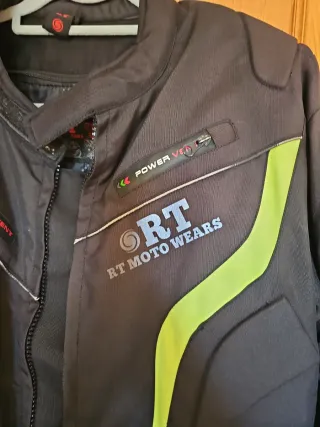 Chaqueta Moto RT Negra y Verde Talla 3XL.