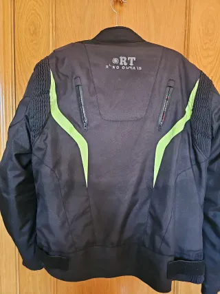 Chaqueta Moto RT Negra y Verde Talla 3XL.