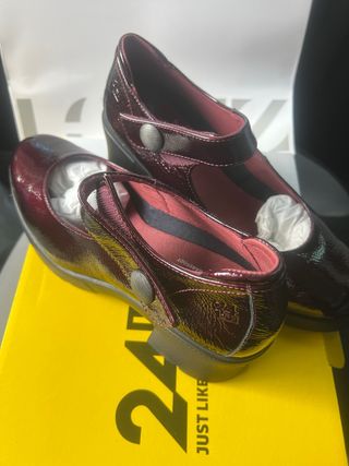 Zapatos 24horas Burdeos Charol Talla 38