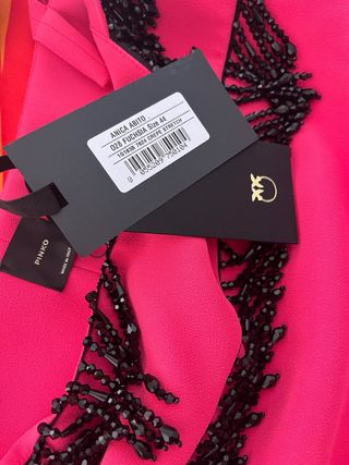Vestido Pinko Rosa abalorios T40