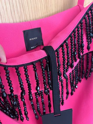 Vestido Pinko Rosa abalorios T40