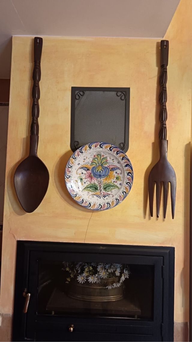 Cuchara y Tenedor Decorativos Madera