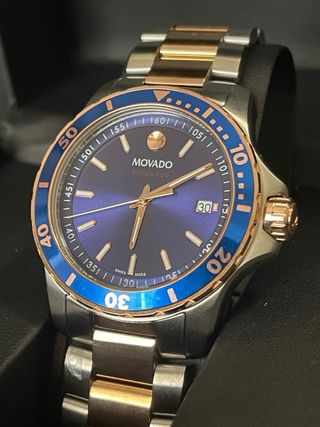 Reloj Movado Series 800 Azul y Oro Rosa