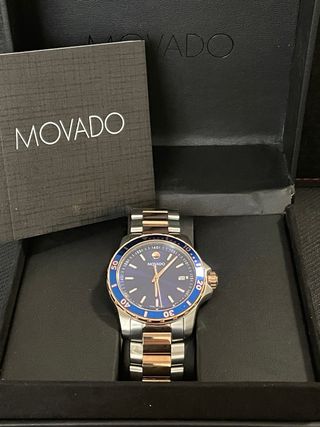 Reloj Movado Series 800 Azul y Oro Rosa