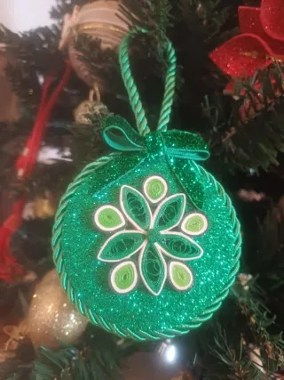 Decorazione Natalizia Verde e Bianca