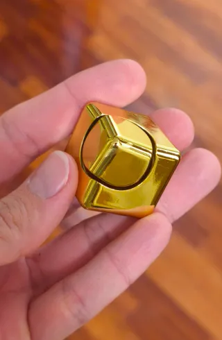 Cubo Spinner Metálico Dorado