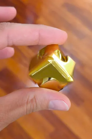 Cubo Spinner Metálico Dorado