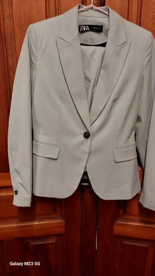 Traje Americana Zara Gris