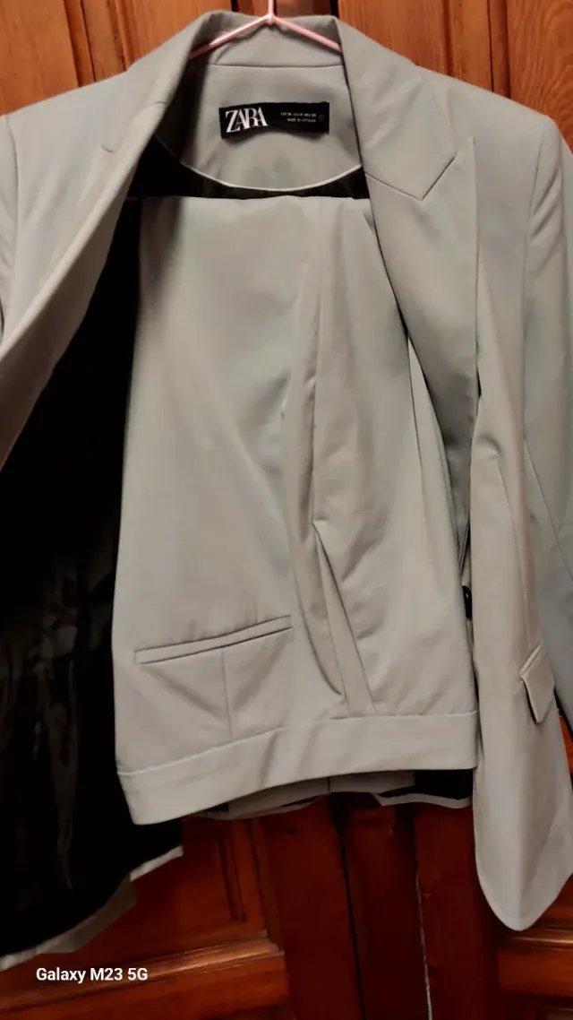 Traje Americana Zara Gris