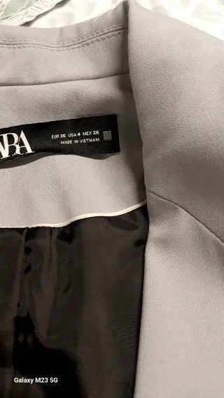 Traje Americana Zara Gris