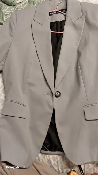 Traje Americana Zara Gris