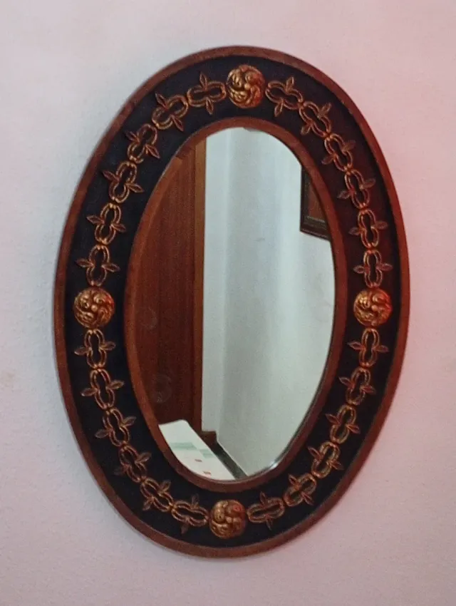 Vendo espejo ovalado madera maciza
