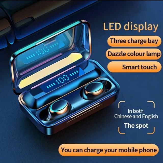 Auriculares F9 TWS Bluetooth 5.2