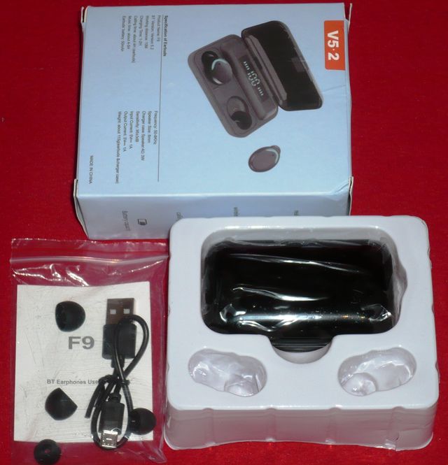 Auriculares F9 TWS Bluetooth 5.2