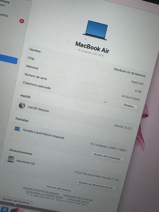 MacBook Air 15” M2 256gb