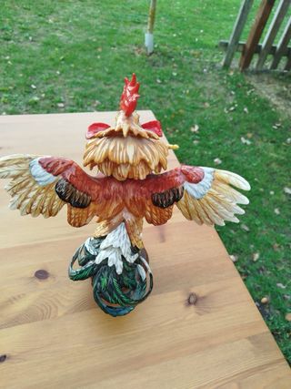 Figura Gallo Porcelana Multicolor