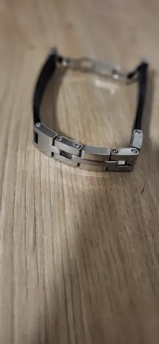 Pulsera Hombre Acero y Caucho