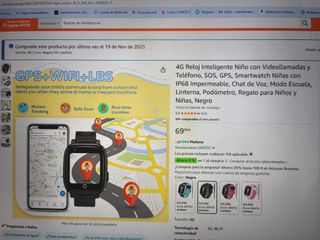 Reloj Inteligente 4G Niño JoJoego Negro