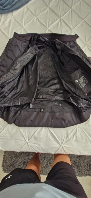 Chaqueta de moto negra y gris XL