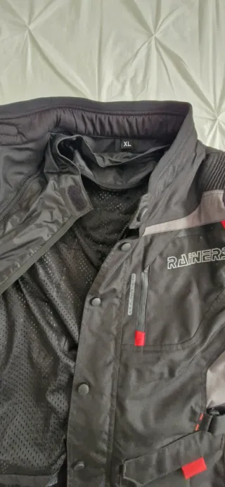 Chaqueta de moto negra y gris XL