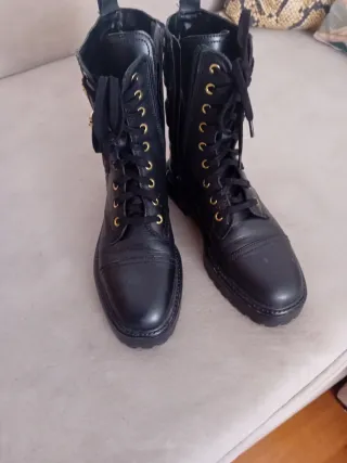 Botas de invierno de piel negras