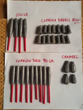 Lote de plomos de pesca