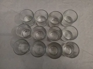 12 Vasos de chupito de cristal