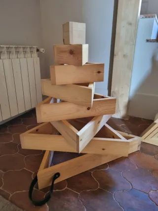 2 Alberi di Natale in Legno Decorativi