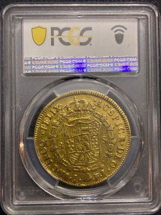 8 Escudos Oro 1810 Fernando VII Chile PCGS VF35