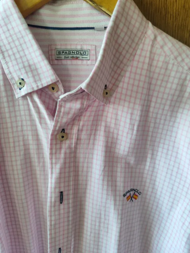 Camisa Spagnolo Rosa Cuadros Talla M